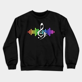 Power Clef - D - Soundwaves Rainbow Crewneck Sweatshirt